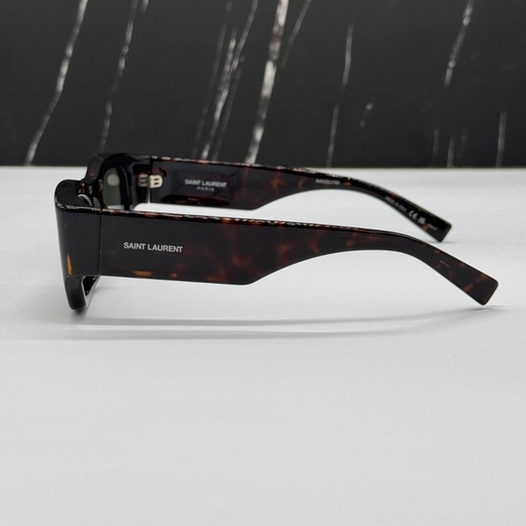 NEW SL713 002 SAINT LAURENT WOMEN SUNGLASSES SL 713 002 SQUARE HAVANA EYEWEAR - Picture 5 of 10